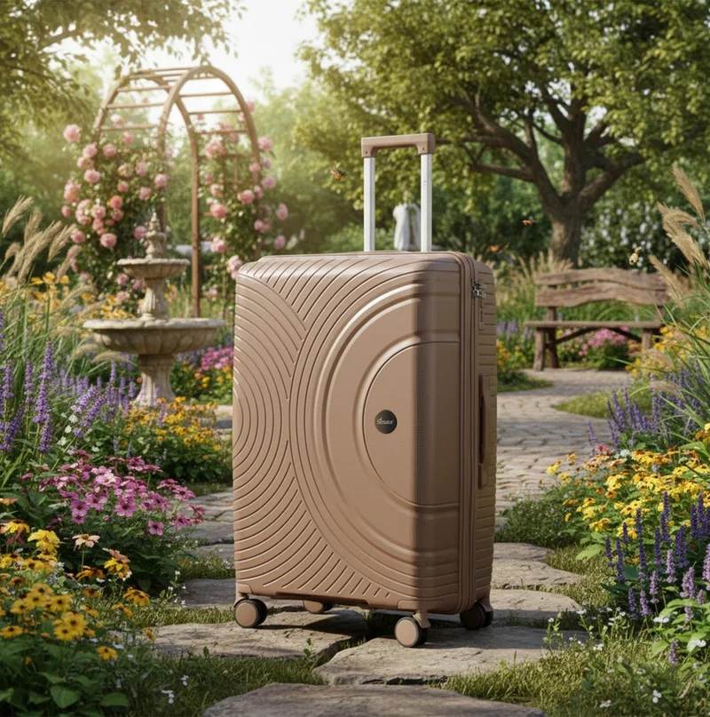 Senator  Unisex PP Fashion Trolley Luggage Set Lightweight Hard-Shell Spinner luggage with 4 Double Spinner Wheel and 3-Digit Combination Lock KH1010 Khaki  | Best Price UAE